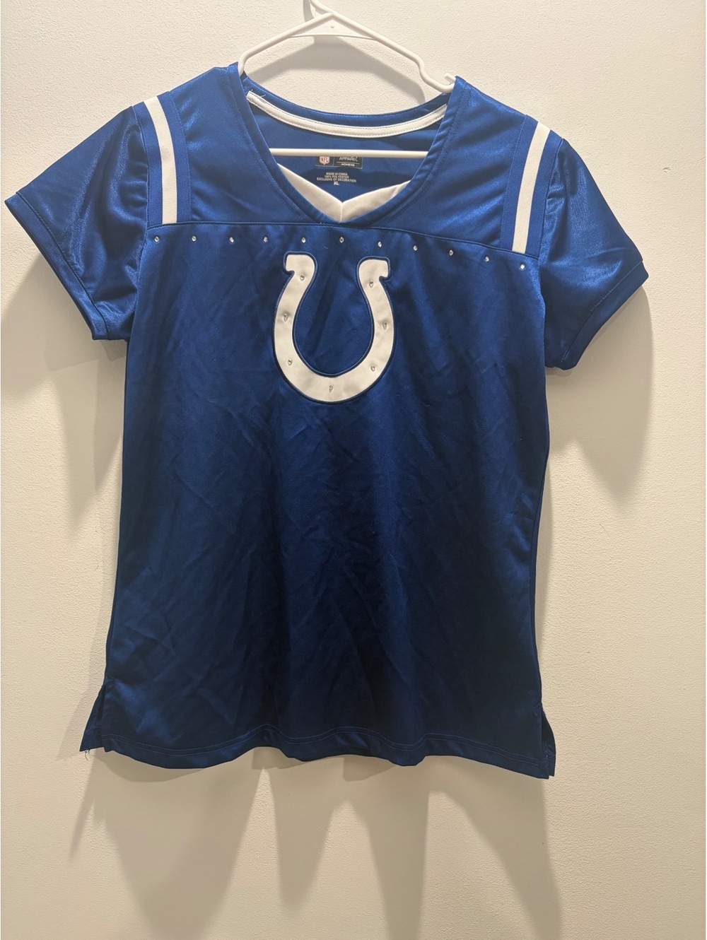 NFL Team Apparel Indianapolis Colts Women's XL Rhinestone Bling Jersey